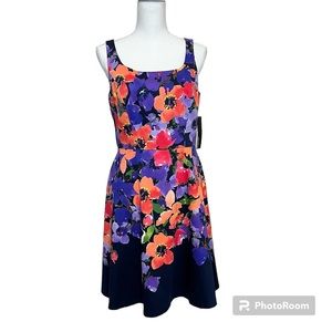 NWT Adorne Kiernann Dress - Fit and Flare Floral Square Neck Dress